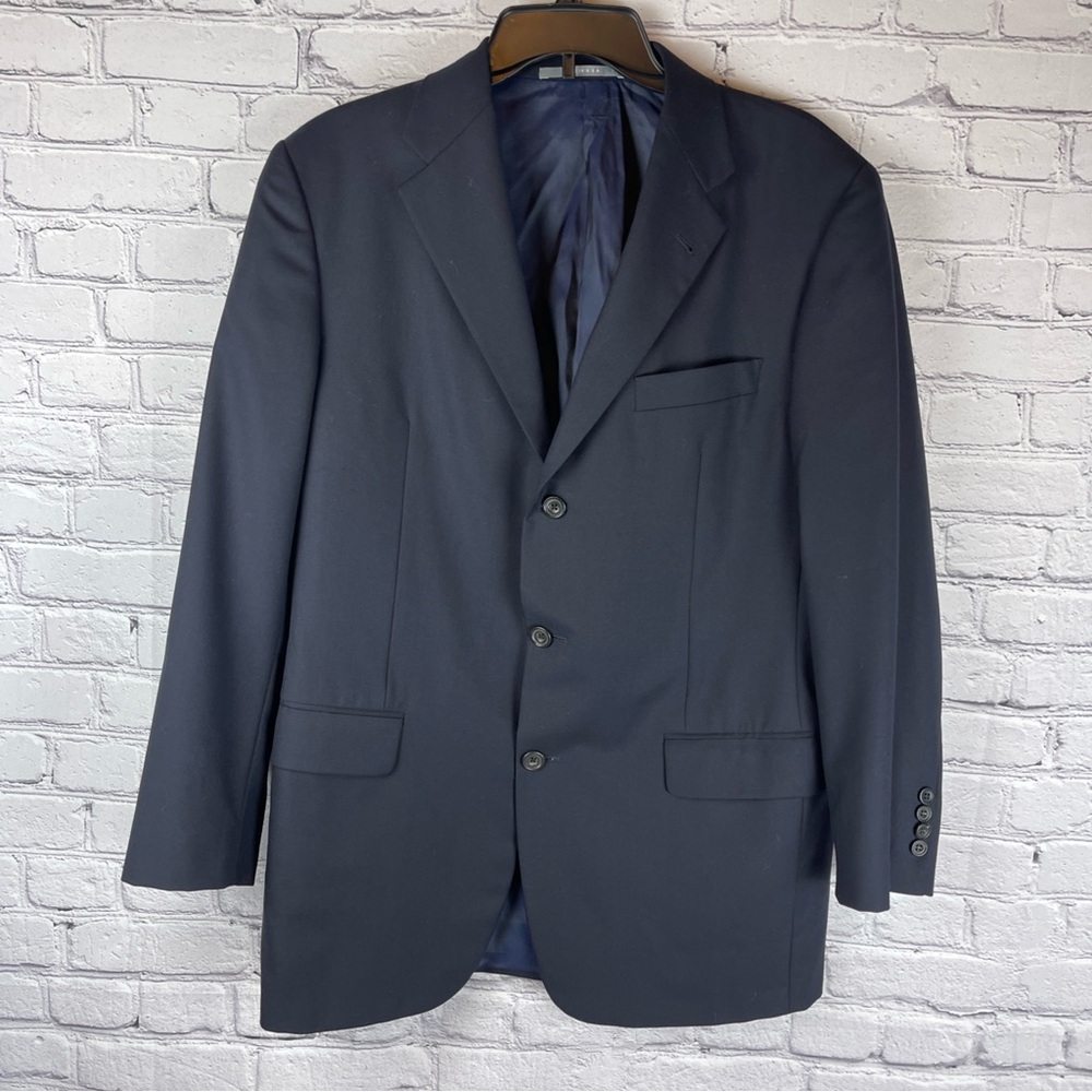 Hickey‎ Freeman Sport Coat Blazer Men's 39R Black Worsted Wool Cashmere 3 Button